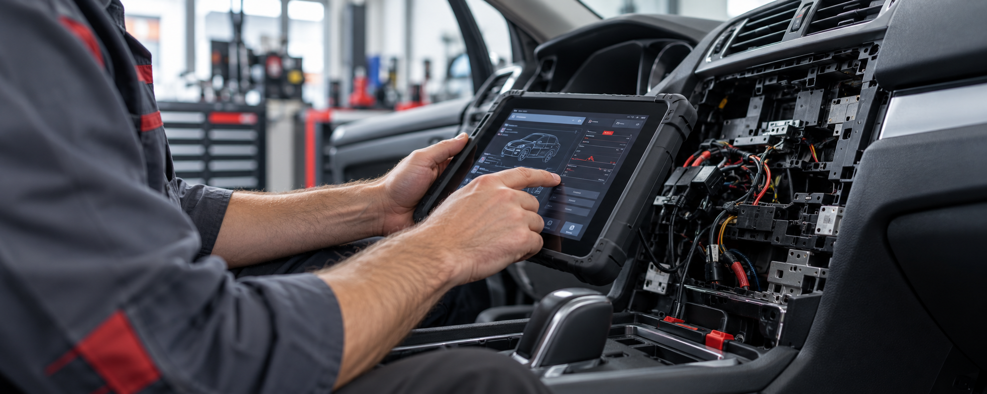 Fehlerdiagnose an der Fahrzeugelektronik mit einem Diagnosegerät